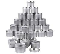 AOFOX 30 pièces 114ml de bougie en métal onces, récipients à bougie bocaux de stockage bocaux à bougie pour la fabrication de bougies, artisanat, stockage (Argent)