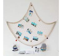 AOFOX Filet de pêche pour décoration de fête sur le thème de l'océan, des pirates et de la plage Beige 1,5 x 2 m