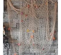 AOFOX Filet de pêche pour décoration de fête sur le thème de l'océan, des pirates et de la plage Beige 2 x 4 m