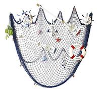 AOFOX Filet de pêche pour décoration de fête sur le thème de l'océan, des pirates et de la plage Bleu 2 x 4 m