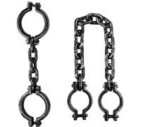 AOFOX Halloween Fausses Menottes Poignets en Plastique Prop,Menottes de Prison Menottes de Cheville Chaînes pour Halloween Party Cosplay Decor