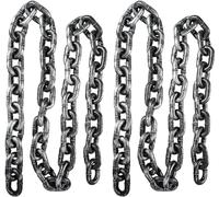 AOFOX Halloween Kunststoffkette Requisiten, 2 Stück 180cm Schwarz und Silber große Kunststoffkette Link für Halloween Party Cosplay Dekoration