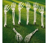 AOFOX Halloween réaliste Squelette pieux Zombie fantôme Bras pieux séparés en Plastique Squelette Mains Yard Signe pour Les Accessoires d'halloween (4 Paires)