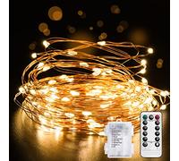 Aogled Guirlande Lumineuse LED à Piles - Girlande de Lumière 5M avec Minuterie IP67 Étanche DIY 50LEDs Guirlandes Lumineuses Led,Intérieur Extérieur pour Noël | Chambre | décoration lumineuse | Jardin