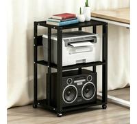 Aogley Meuble cChaine HiFi Support De Stockage De Composants Audio Multicouche, Armoire AV Moderne avec roulettes pivotantes à 360°, Étagère for Console de Tourne-Disque(Style 2)