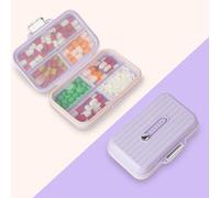 AOGOE Pilulier Portable, Semainier Medicament, Pilulier Avec 7 Compartiments, Plastique Boîtes à Pilules, Distributeur De Pilules Médicaments pour Médicaments, Suppléments et Vitamines