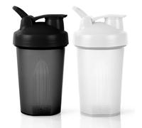 AOGOE Shaker Protéiné de 500ml, 2PCS Shaker à protéines avec Mixing Balle, Bouteille shaker de protéines pour Boisson Protéinée, Compléments Alimentaires En Poudre, Gourdes de Sport Sans BPA