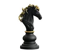 Aoguaro Petites sculptures d'échecs, pièces d'échecs roi et reine, décoration d'intérieur créative rétro, statue de chevalier pour la maison, la chambre, le bureau, le salon