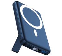 AOGUERBE Batterie Externe avec Magsafe pour iPhone, 10000mAh Power Bank Magnétique Sans Fil - Wireless Pliable Magnetic Battery PD 22.5W Charge Rapide et Affichage LED Chargeur pour iPhone 12-17 Série