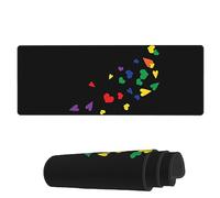 AoHanan Grand tapis de souris coloré en forme de cœurs pour bureau en cuir, tapis de jeu pour clavier et tapis de souris pour bureau, travail, maison, 80 x 30 cm