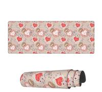 AoHanan Grand tapis de souris de jeu avec bords cousus de 3 mm - Motif anneaux et cœurs - Décoration de bureau - Pour homme et femme - 80 x 30 cm