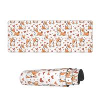 AoHanan Grand tapis de souris de jeu avec bords cousus de 3 mm, motif chiens corgi et cœurs, décoration de bureau pour homme et femme, 80 x 30 cm