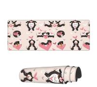AoHanan Grand tapis de souris de jeu avec bords cousus de 3 mm - Motif chiens et cœurs pour la Saint-Valentin - Accessoires d'ordinateur pour la maison et le bureau - 80 x 30 cm