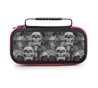 AoHanan Terrible avec étui de transport Skull Switch compatible avec boîtier de jeu Switch avec 20 cartouches de jeux Coque rigide Étui de protection de voyage pour console Switch et accessoires