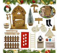 Aohcae Lot de 18 accessoires pour porte de lutin - Kit complet de porte de lutin - Maison de lutin DIY - Décoration saisonnière pour enfants