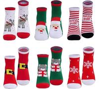 Aohcae Lot de 6 chaussettes de Noël épaisses pour enfants - Chaussettes de Noël pour enfants - Chaussettes douillettes de Noël pour Noël, hiver, 1 Jahr
