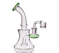Aoheuo Mini tuyaux d'eau en verre de 15,2 cm pour recyclage, percolateur, bong en verre avec clou de 14 mm (vert)