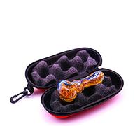 Aoheuo Pipe à fumer en verre soufflé à la main 10,2 cm Emballage cadeau Tube en verre (A)