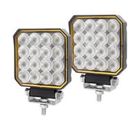 AOHEWEI 2 Pièces Feux de Travail LED Carrés 4,5 Pouces, 25W Projecteur Flood, Feux de Conduite Extérieurs Étanches 12V 24V pour Voiture, Offroad, Bateau, Camion, 4x4, SUV, ATV, Pelle Mécanique