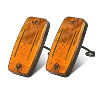 AOHEWEI 2 x Feux de position latéraux pour remorque à LED jaunes, 12V/24V feux de position avant pour camion avec réflecteur approuvés ECE R91 R10 pour camping-cars, fourgonnettes, bateaux, caravanes