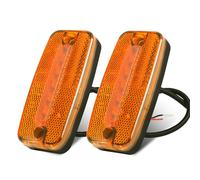 AOHEWEI 2 x Feux de position latéraux pour remorque à LED jaunes, 12V/24V feux de position avant pour camion avec réflecteur pour camping-cars, fourgonnettes, bateaux, camions, caravanes