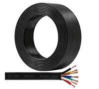 AOHEWEI Câble de remorque à 7 conducteurs 12 V 24 V Fil de Automobile, Fil électrique Rond à paroi Fine 7 x 0,75 mm² pour Connexion de câblage de lumières LED, Caravane, Camion, câble de remorquage