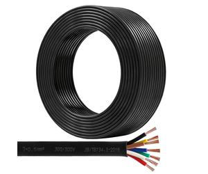 AOHEWEI Câble de remorque à 7 conducteurs 12 V 24 V Fil de Automobile, Fil électrique Rond à paroi Fine 7 x 0,75 mm² pour Connexion de câblage de lumières LED, Caravane, Camion, câble de remorquage