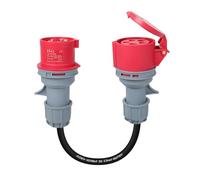 AOHEWEI CEE Adaptateur 5 Broches 32A à 16A, 415V triphasé convertisseur de prise CEE à 0,5 mètre, câble robuste 5 x 2,5 mm² raccord étanche IP44 pour chargeur de véhicule électrique et équipement