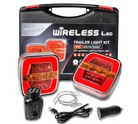 AOHEWEI Ensemble de feux arrière de remorque magnétiques sans fil à LED 12/24 V, feux arrière dynamiques étanches sans câble avec aimant ECE EMC approuvé pour remorque, camion, caravane ou camion