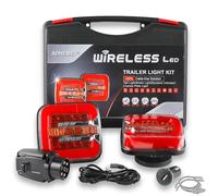 AOHEWEI Ensemble de feux arrière de remorque magnétiques sans fil à LED 12/24 V, feux arrière dynamiques étanches sans câble avec aimant ECE EMC approuvé pour remorque, camion, caravane ou camion