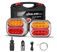 AOHEWEI ensemble de feux arrière magnétiques sans fil à LED pour remorque 12 V/24 V, dynamiques Bluetooth sans câble avec base magnétique pour camping-cars, bateaux, véhicules, caravanes et camions