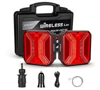 AOHEWEI Feux arrière de remorque sans fil à LED, feux arrière magnétiques pour camion, sans câble, 12 V, homologués ECE, avec prise à 7 broches pour remorque, camion, caravane ou poids lourd