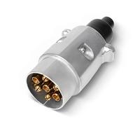 AOHEWEI Fiche de Remorque à 7 Broches 12V en Alliage D'aluminium Étanche | 7 Broches Connecteurs pour Remorque, Camion, Camping Car, Voiture, Bateau, Caravane, Remorquage