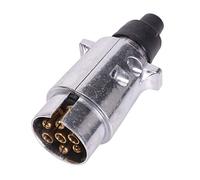 AOHEWEI Fiche de Remorque à 7 Broches 12V en Alliage D'aluminium Étanche | 7 Broches Connecteurs pour Remorque, Camion, Camping Car, Voiture, Bateau, Caravane, Remorquage