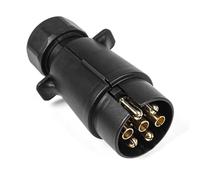 AOHEWEI Fiche de Remorque Électrique à 7 Broches 12V en Plastique Étanche | 7 Broches Connecteurs pour Remorque, Camion, Camping Car, Voiture, Bateau, Caravane, Remorquage