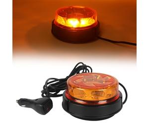 AOHEWEI Gyrophare d'avertissement LED Ambre, 4 clignotants et 2 motifs rotatifs 12/24V 16pcs Lampe stroboscopique LED avec base magnétique pour véhicule autobus scolaire tracteur pelles camion