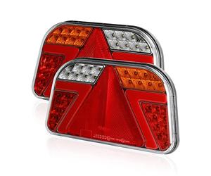 AOHEWEI Kit de feux arrière de remorque 12V/24V étanche pour clignotants, freins, arrière, recul, feux antibrouillard et réflecteurs avec câble de 25 cm pour camion, caravane, fourgon et tracteur