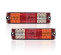 AOHEWEI Lot de 2 feux arrière de remorque 12 V/24 V 27 LED super lumineux étanches clignotants/frein/queue/marche arrière/réflecteur pour remorque camion camion caravane van tracteur
