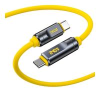 AOHI Câble Thunderbolt 5 avec affichage LED, 1 m, charge rapide PD 3.1 240 W, transfert de données 80 Gbit/s, double affichage 8K, câble USB-C Future Adonis pour MacBook/iPhone 17/Galaxy/SSD, jaune