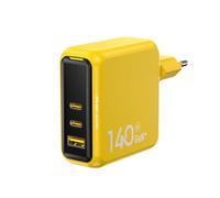AOHI Magcube Chargeur USB C 140W PD3.1 3 Ports GaN Chargeur Mural pour Ordinateur Portable Prise Rapide 100W pour MacBook Pro 16'', Dell XPS, iPad séries,Galaxy, iPhone séries 16/15, Jaune