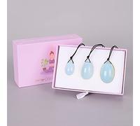 AOHRO Cristal Naturel Brut Drill Yoni Egg 3 Pcs Set Cristal Naturel Rose Quartz Ball Kegel Exercice Outil, (Color : Opalite)