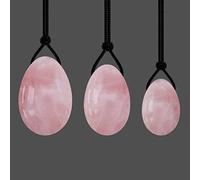 AOHRO Cristal Naturel Brut Ensemble d'œufs de Yoni en Quartz Rose, œufs de Jade naturels percés, Boules de Kegel en améthyste, œuf de Massage en Obsidienne, œufs en Cristal de Yoni, œufs C
