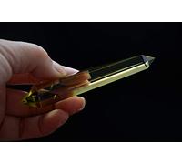 AOHRO Cristal Naturel Brut Rare Natural Tibet Himalayan Clear 6 Sides Citrine Crystal Point Yellow Quartz Wand 3.74 inch Spiritual Reiki