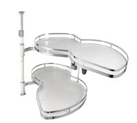 Aohuada Armoire d'angle - Organiseur de cuisine - Blanc - Commode de tiroir extensible - Étagère télescopique - Système de compartiments rotatifs pour une utilisation maximale de l'espace et un ordre