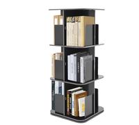 Aohuada Bibliothèque rotative à 3 niveaux en bois massif Étagère à livres rotative à six étages Étagère sur pied Présentoir à 360 degrés Étagère de bureau Étagère décorative Étagère d'exposition