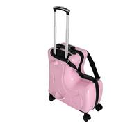 Aohuada Valise pour enfant de 50 cm avec fermeture éclair et serrures à combinaison, bagages rigides, 4 roues, pour filles et garçons à partir de 3 ans, moins de 6 ans, rose