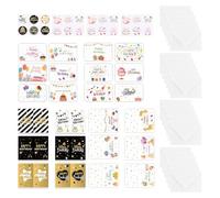 Aohyue Lot de 24 Cartes d'Anniversaire avec Enveloppe et Autocollants, Carte de Vœux Anniversaire, Cartes de Vœux Pliantes Happy Birthday Cards pour Hommes, Femmes, Enfants, Amis, Famille, Compagnon