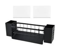 Aohyue Porte Eponge Evier Cuisine, Organisateur Evier avec Bac de Vidange, Porte Eponge et Torchon, Support Rangement INOX, Égouttoir pour Cuisine, Salle de Bain, Buanderie, Noir