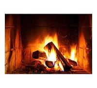 Aoihrraan 1,5x1m Brûlant Bois de Chauffage Toile de Fond Flammes Feu Vintage Brique Mur Cheminée Scintillement Flamme Photographie Fond Camping Barbecues Feu de Camp Fête Enfants Adultes Photo Prop