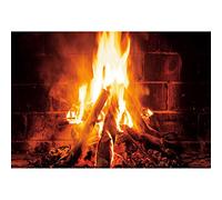 Aoihrraan 1,5x1m Brûlant Bois de Chauffage Toile de Fond Vintage Cheminée Flamboyant Bois Rage Flammes Photographie Fond Feu de Camp en Plein air Fête Camping Voyage Barbecue Enfants Photo Prop